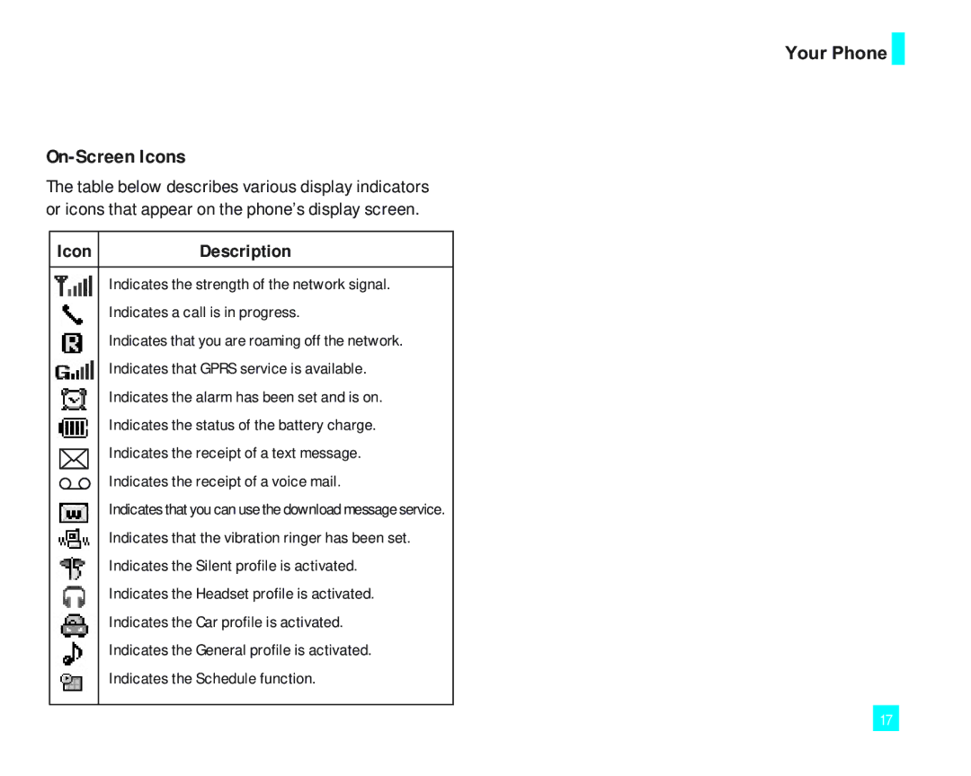 LG Electronics 2000 manual On-Screen Icons 