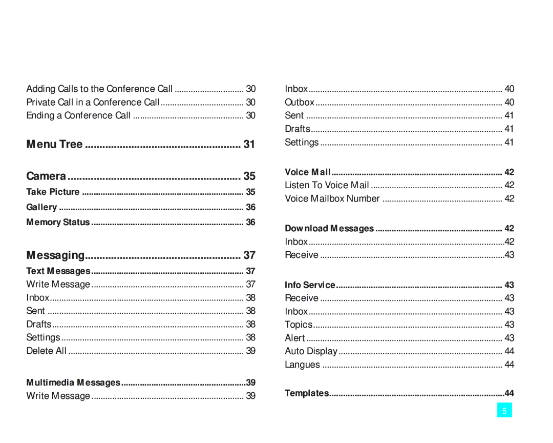 LG Electronics 2000 manual Camera, Messaging 