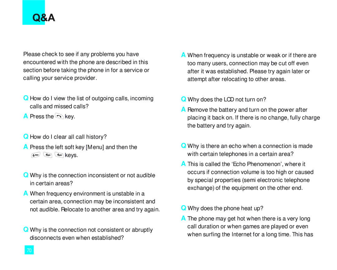 LG Electronics 2000 manual Why does the phone heat up? 