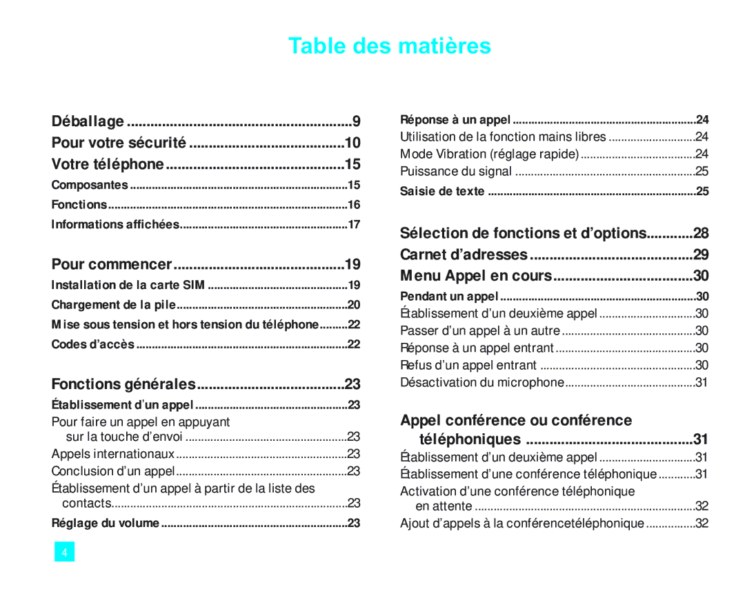 LG Electronics 2000 manual Appel conférence ou conférence, Pour faire un appel en appuyant 