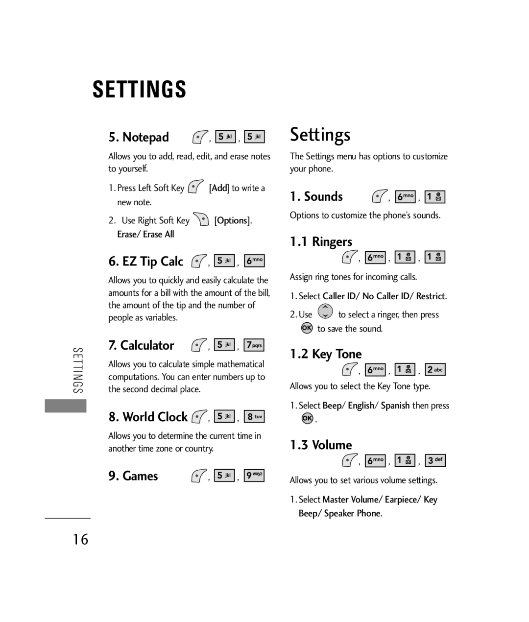 LG Electronics 200C manual Settings 