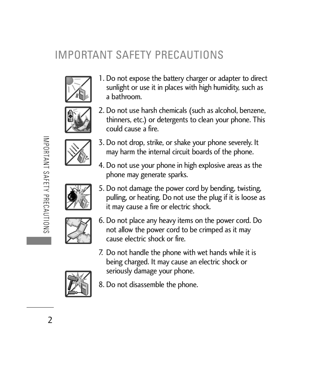 LG Electronics 200C manual Important Safety Precautions 