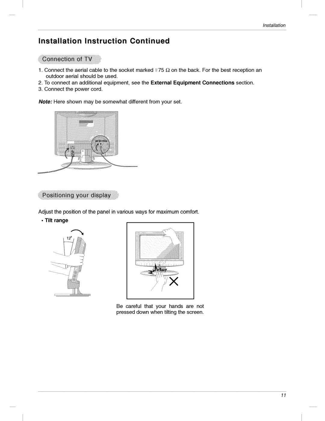 LG Electronics 200LC1R owner manual Insta!!ation !nstruction, Lt range 