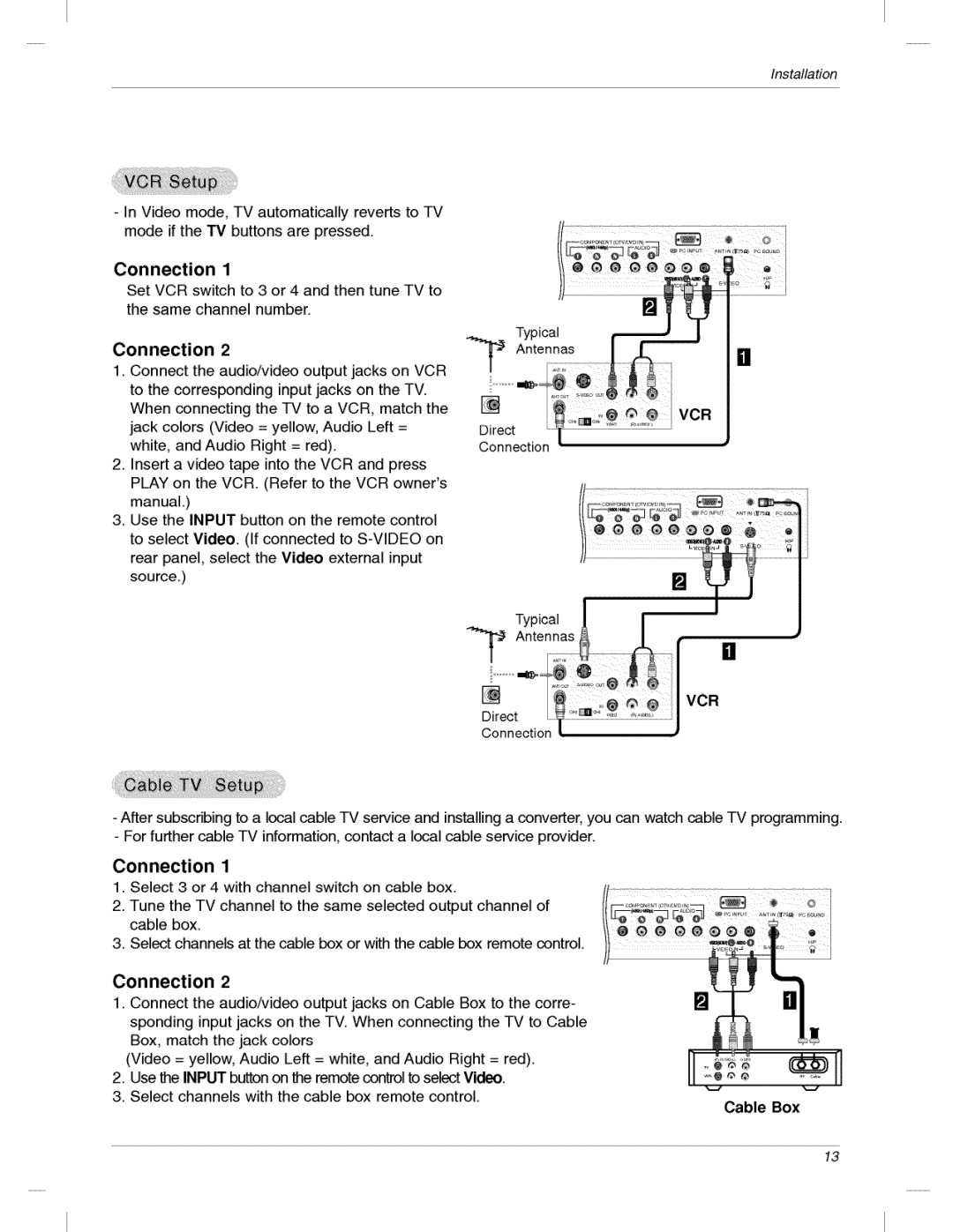 LG Electronics 200LC1R owner manual Connection 