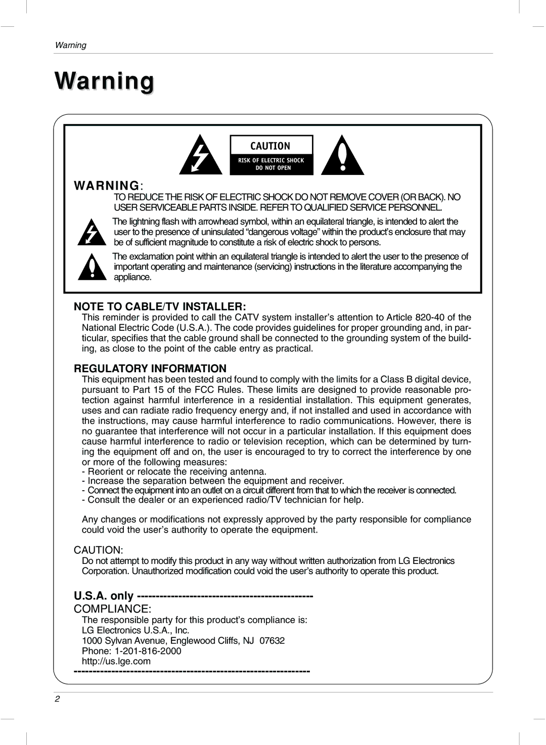 LG Electronics 20LC1R, 15LC1R owner manual A. only 