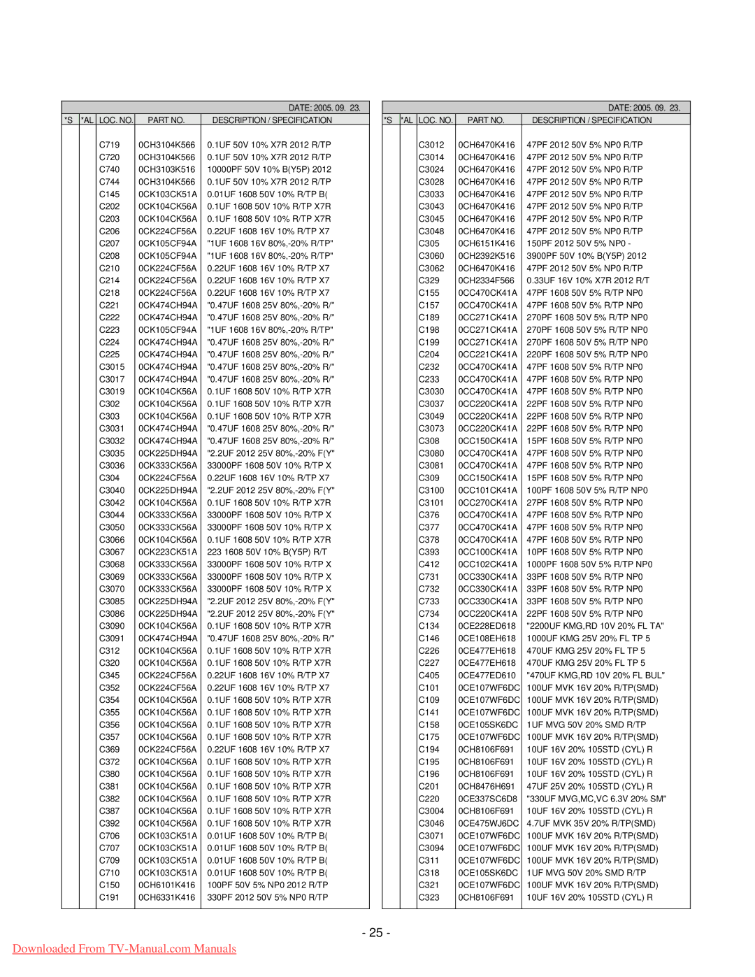 LG Electronics 20LC1R-ZG service manual 0CE107WF6DC 