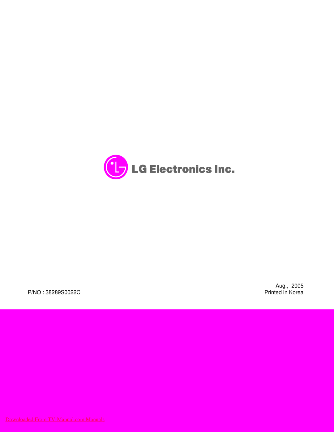 LG Electronics 20LC1R-ZG service manual Aug 