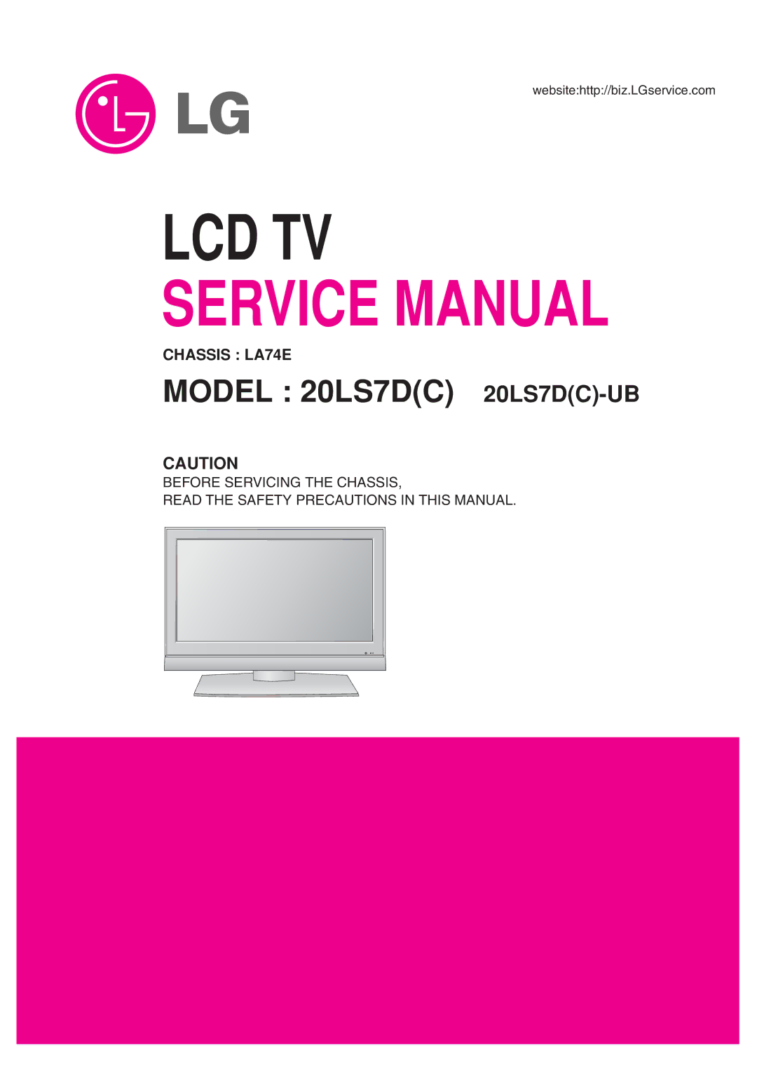 LG Electronics 20LS7D(C)-UB service manual Lcd Tv 