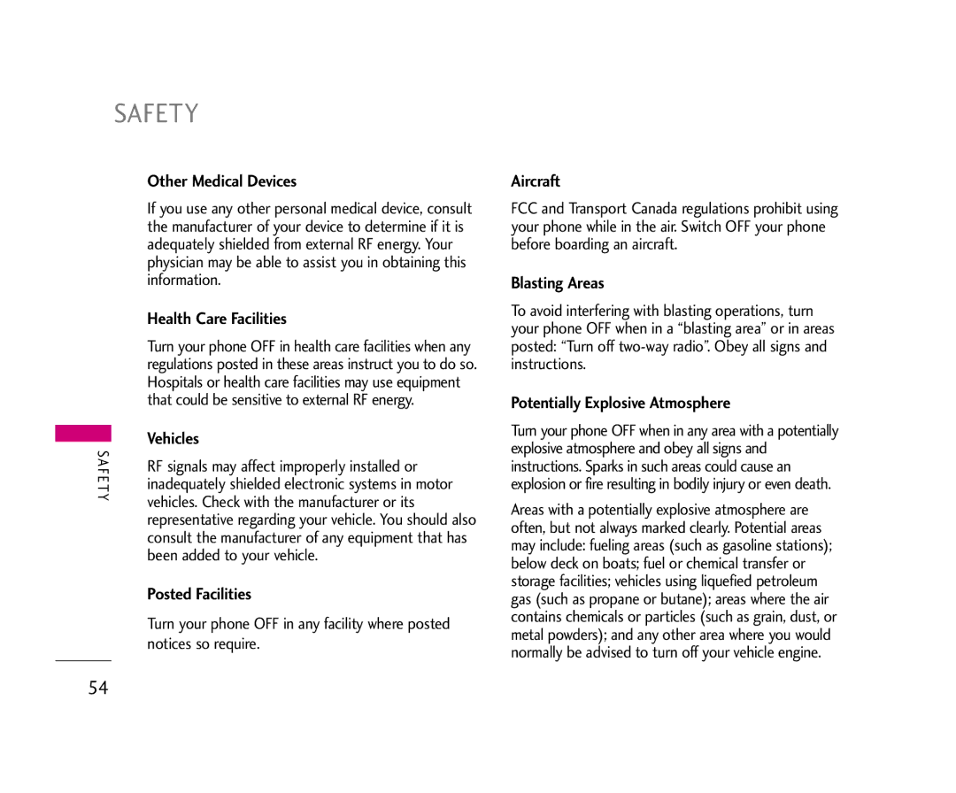 LG Electronics 210 manual Safety 