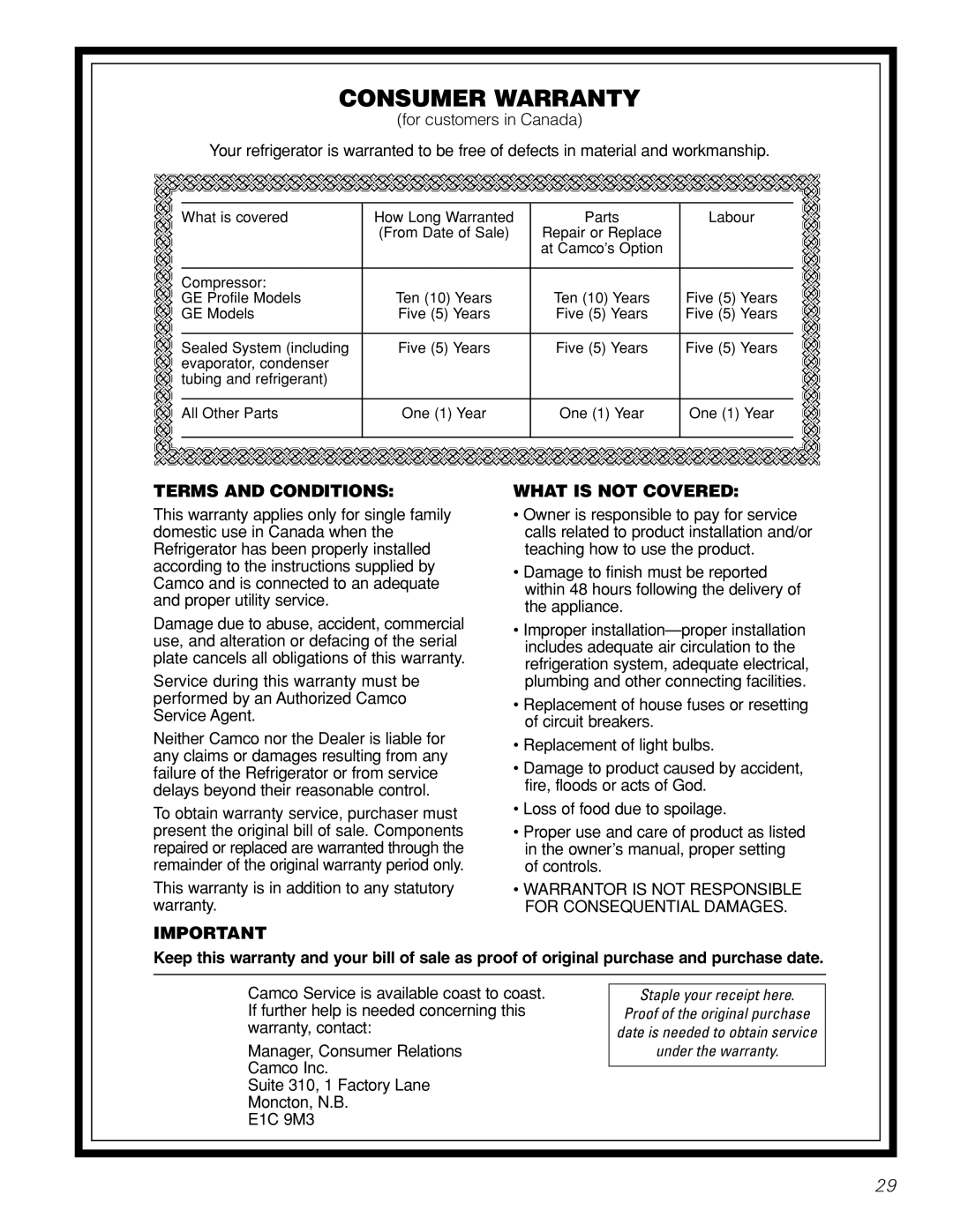 LG Electronics 25, 22 owner manual Consumer Warranty 