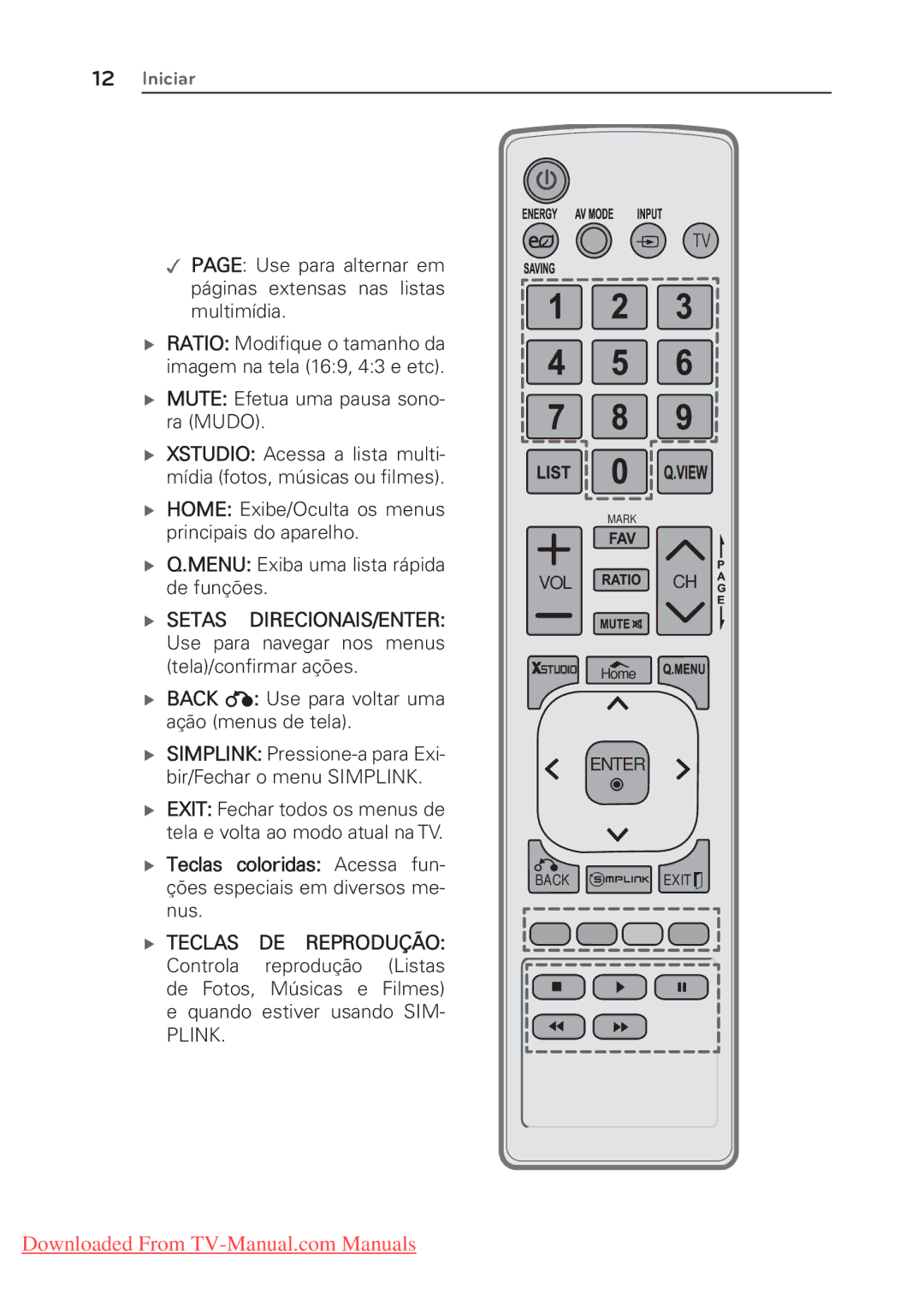 LG Electronics 22/26/32LK310, 22/26/32LK311C manual  Back ᰙ Use para voltar uma ação menus de tela 