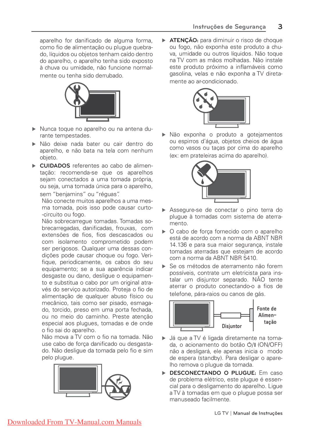 LG Electronics 22/26/32LK310, 22/26/32LK311C manual Instruções de Segurança 