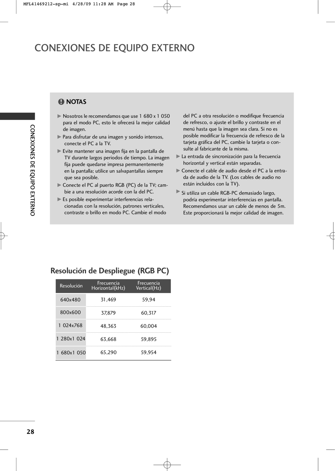 LG Electronics 2230R-MA manual Frecuencia 