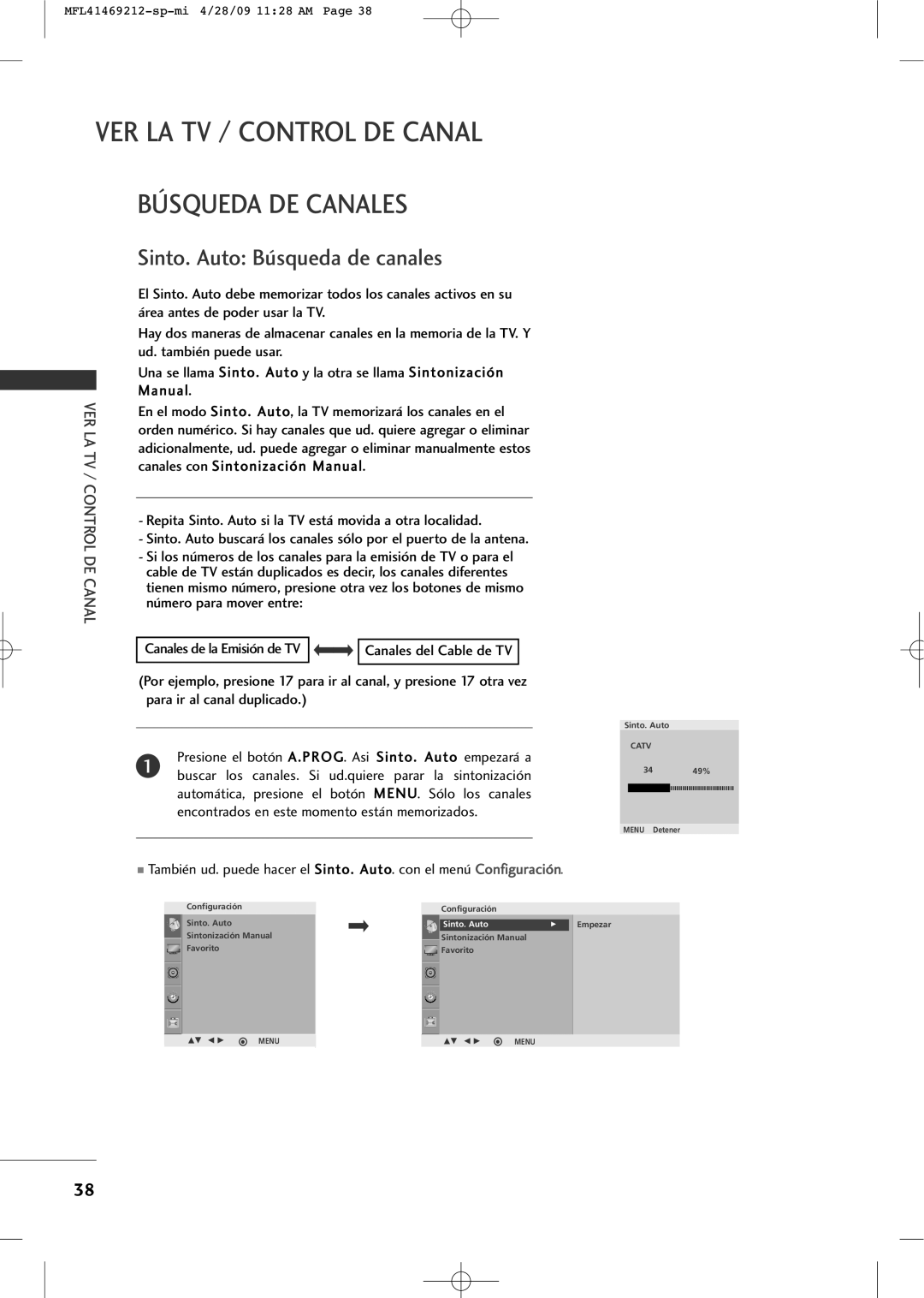 LG Electronics 2230R-MA manual Búsqueda DE Canales 