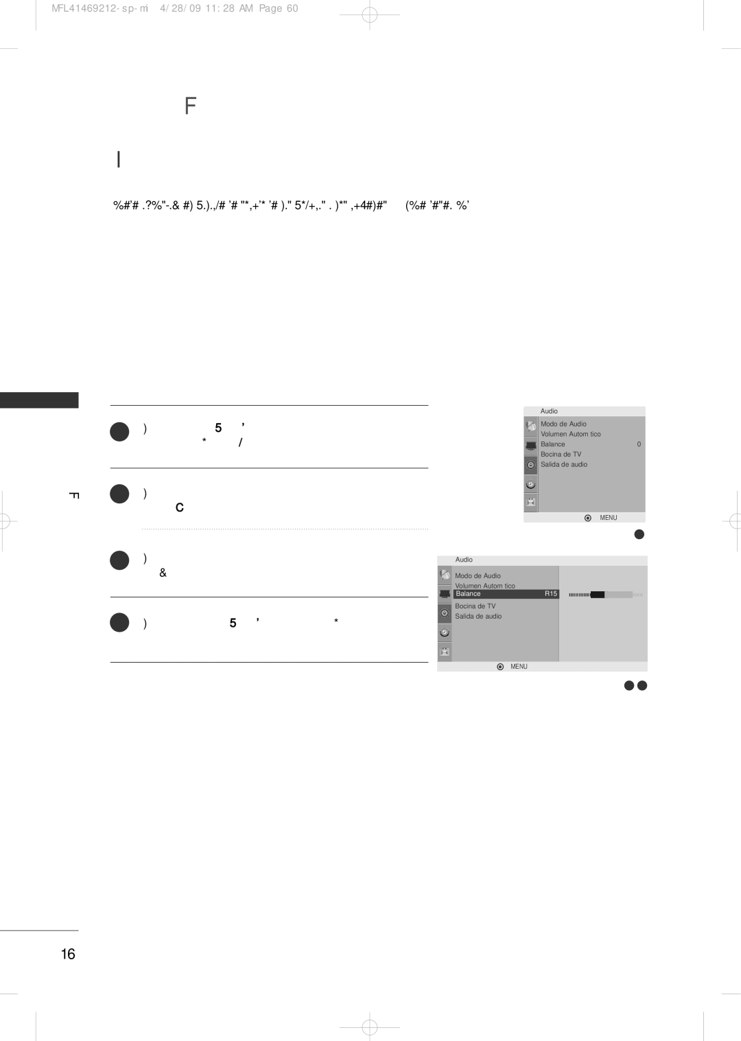 LG Electronics 2230R-MA manual Ajuste DE Balance 