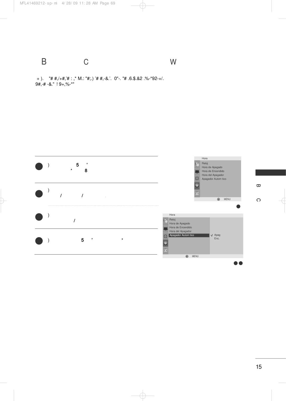 LG Electronics 2230R-MA manual Configuración DE Apagado Automático 