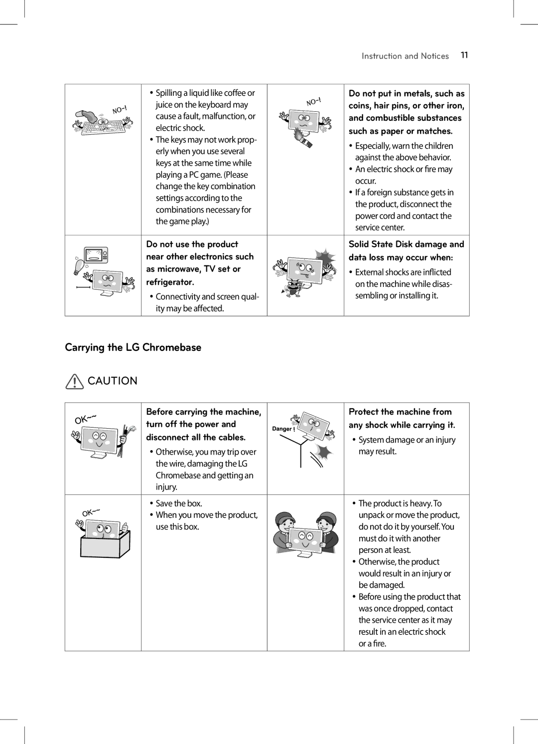 LG Electronics 22CV241 manual Carrying the LG Chromebase 