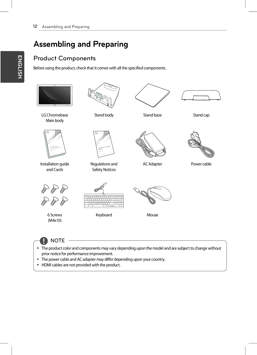 LG Electronics 22CV241 manual Assembling and Preparing, Product Components 