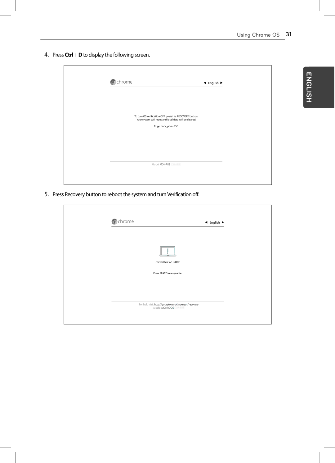 LG Electronics 22CV241 manual Press Ctrl + D to display the following screen 