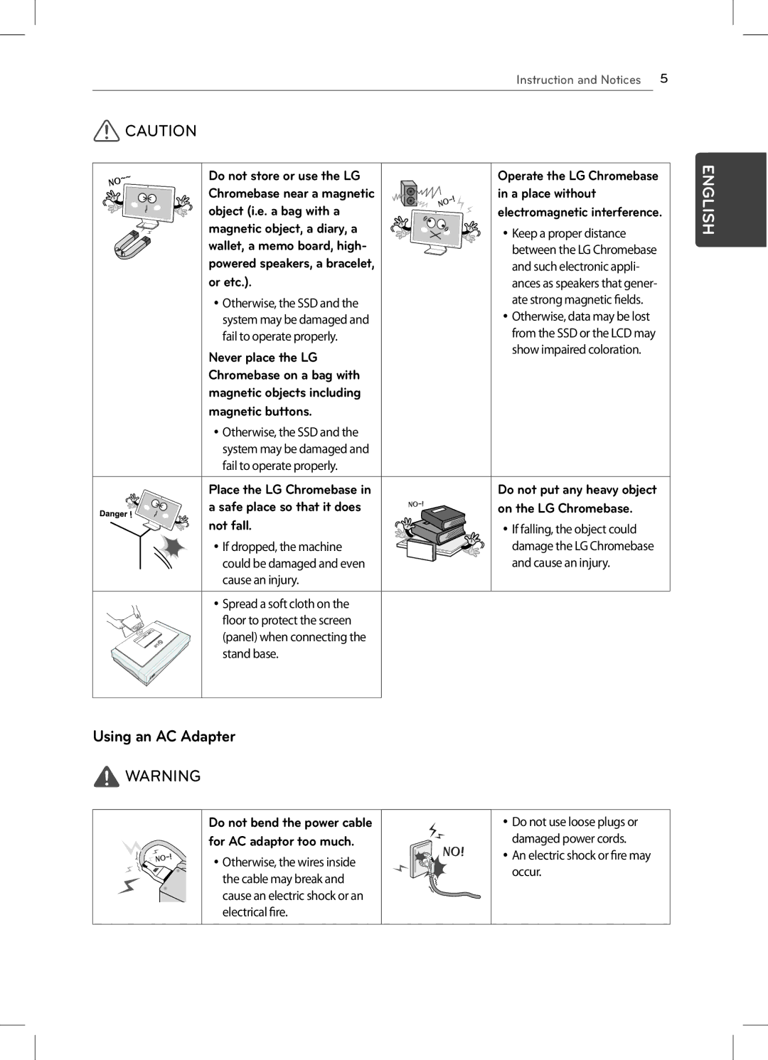 LG Electronics 22CV241 manual Using an AC Adapter 