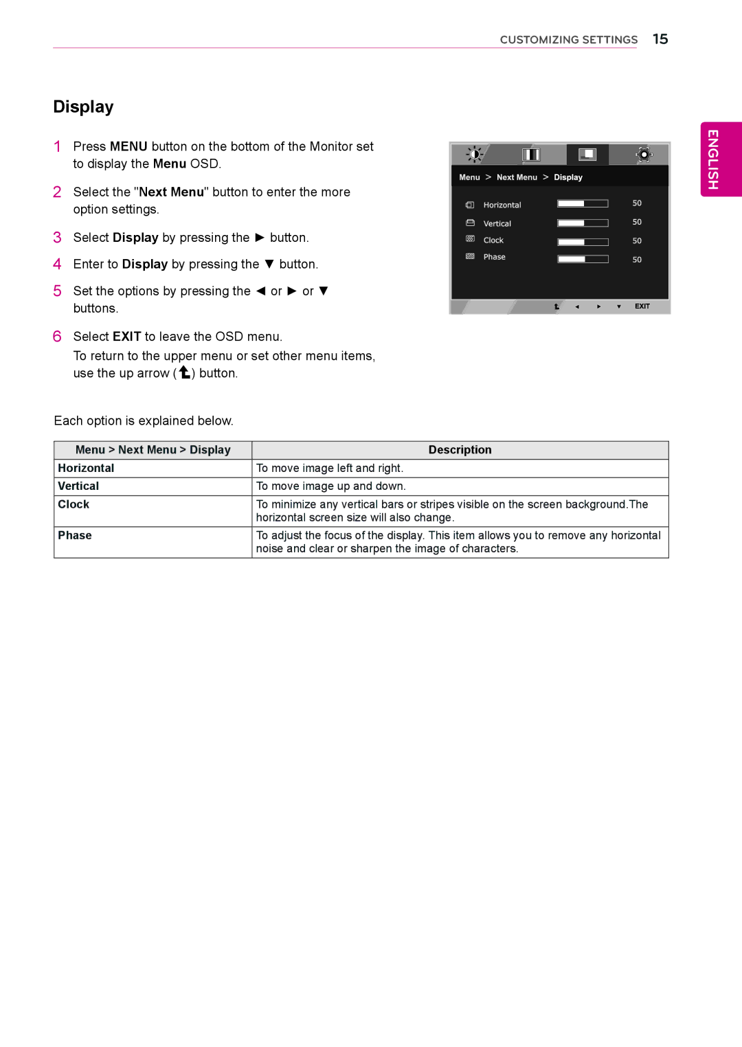 LG Electronics 22EC33T owner manual Display 