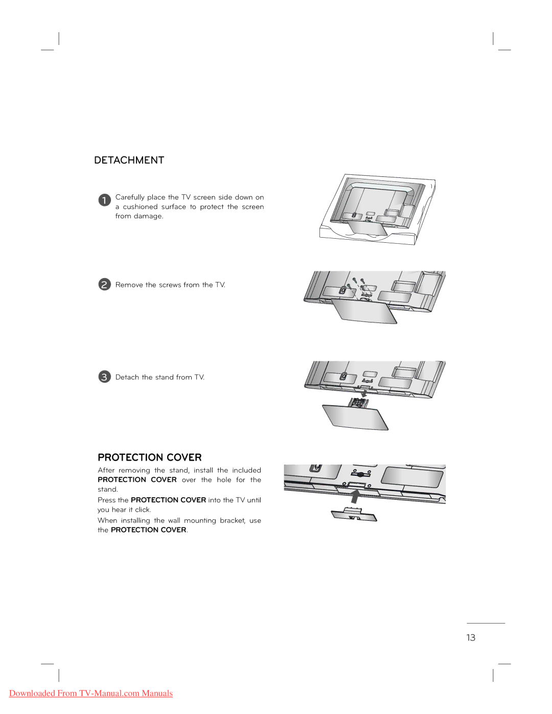 LG Electronics 22L5500 owner manual Protection Cover 