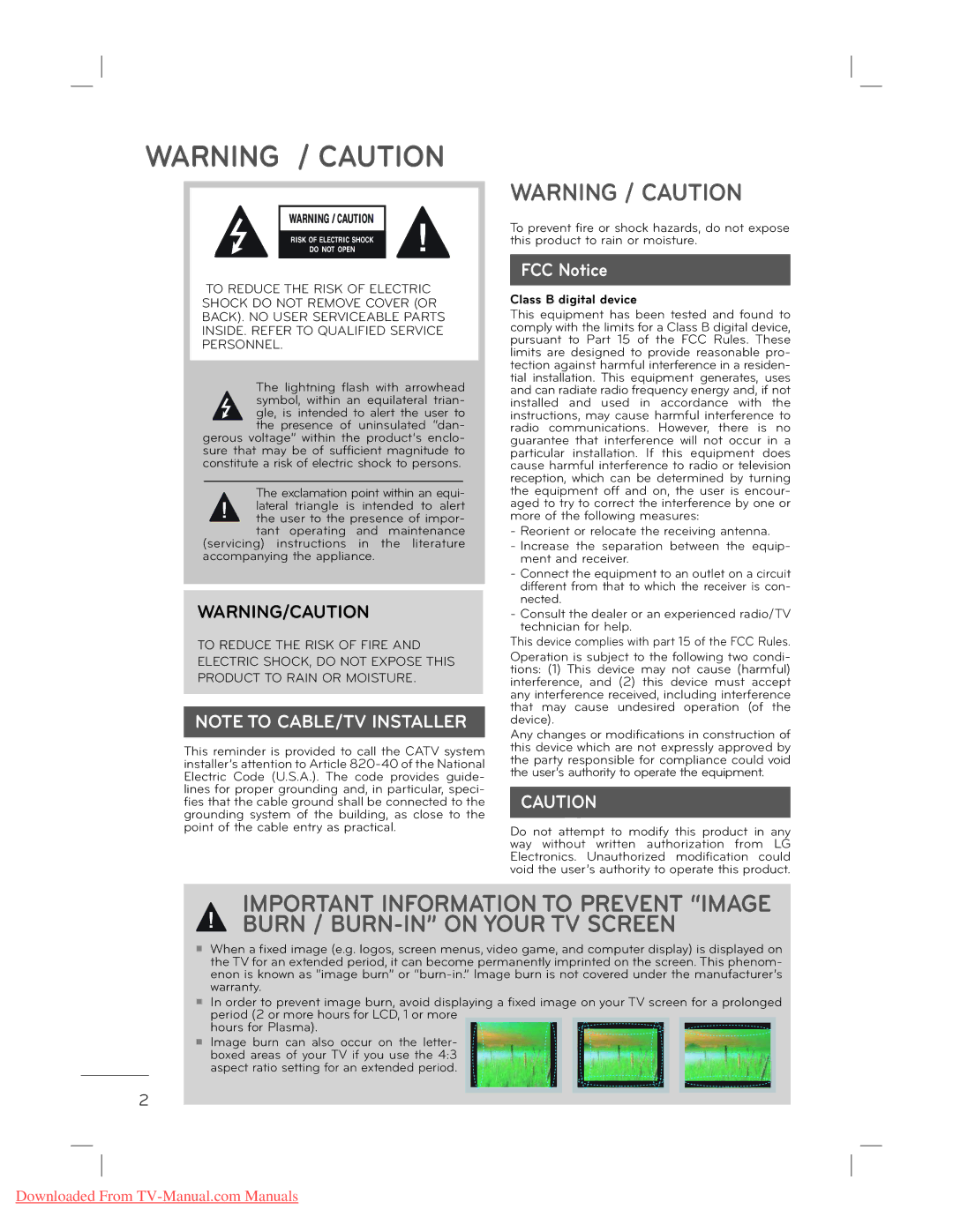 LG Electronics 22L5500 owner manual FCC Notice, Class B digital device 