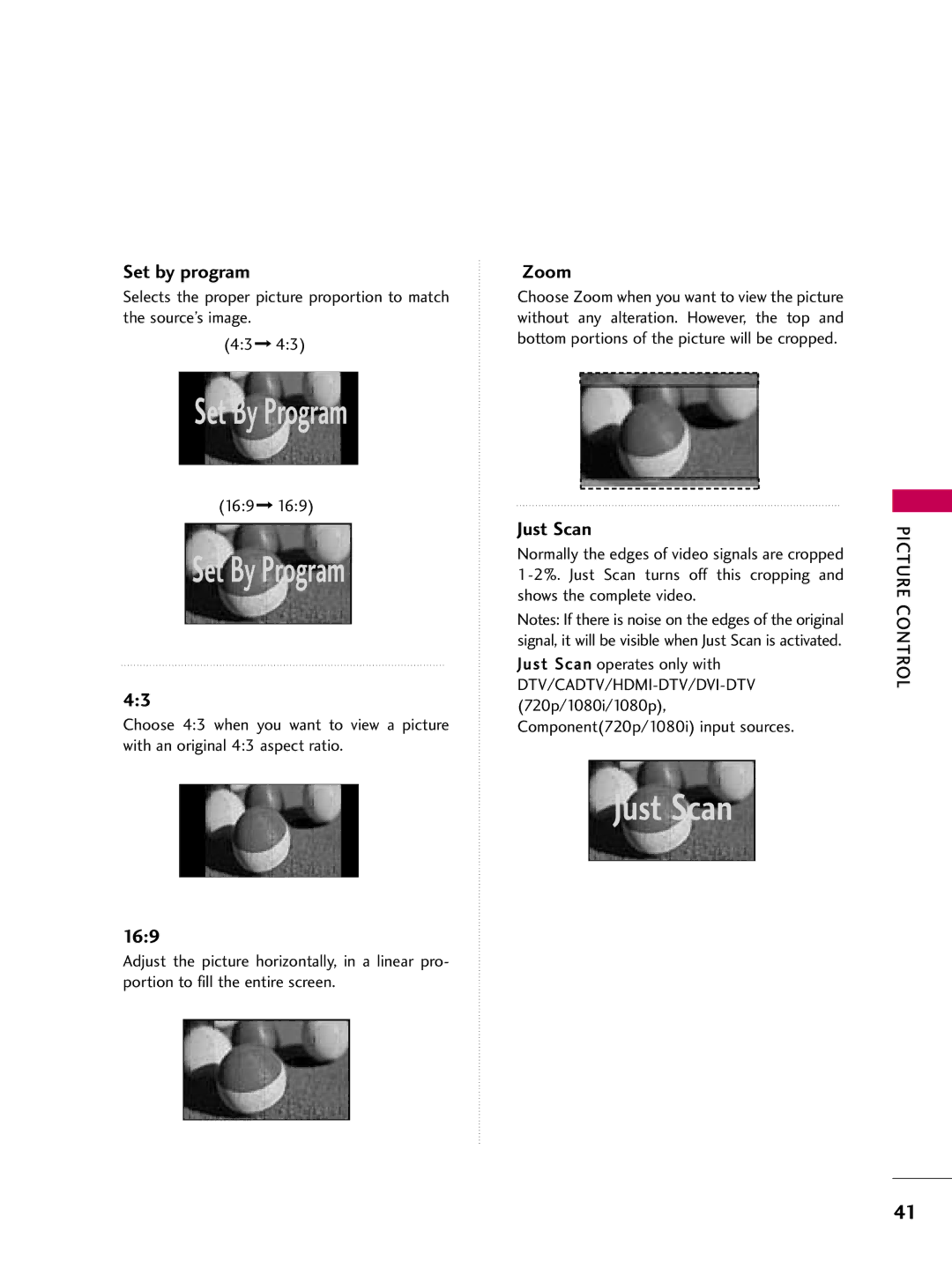 LG Electronics 22LG3DDH owner manual Zoom, 169 