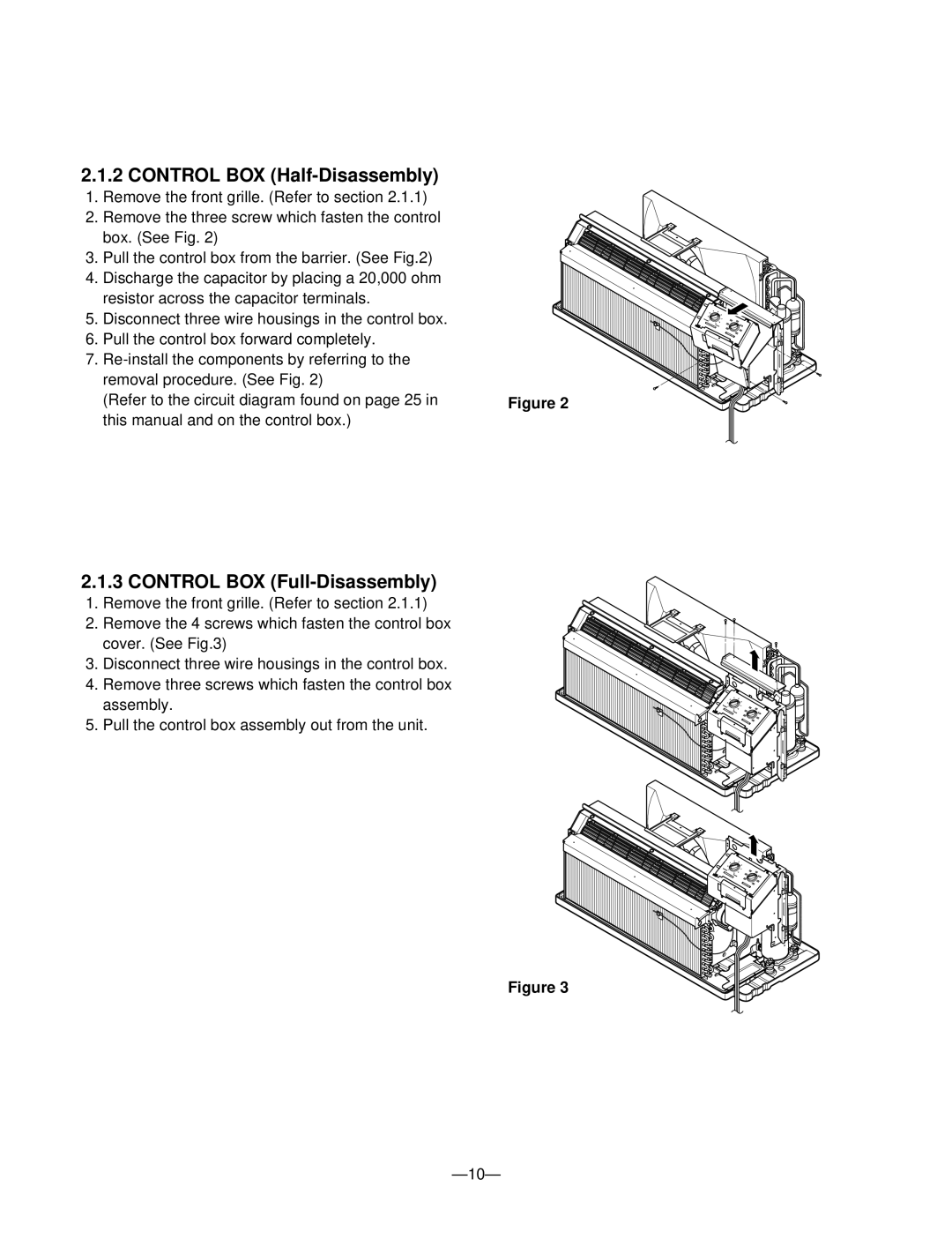 LG Electronics 230/208V service manual Control BOX Half-Disassembly, Control BOX Full-Disassembly 