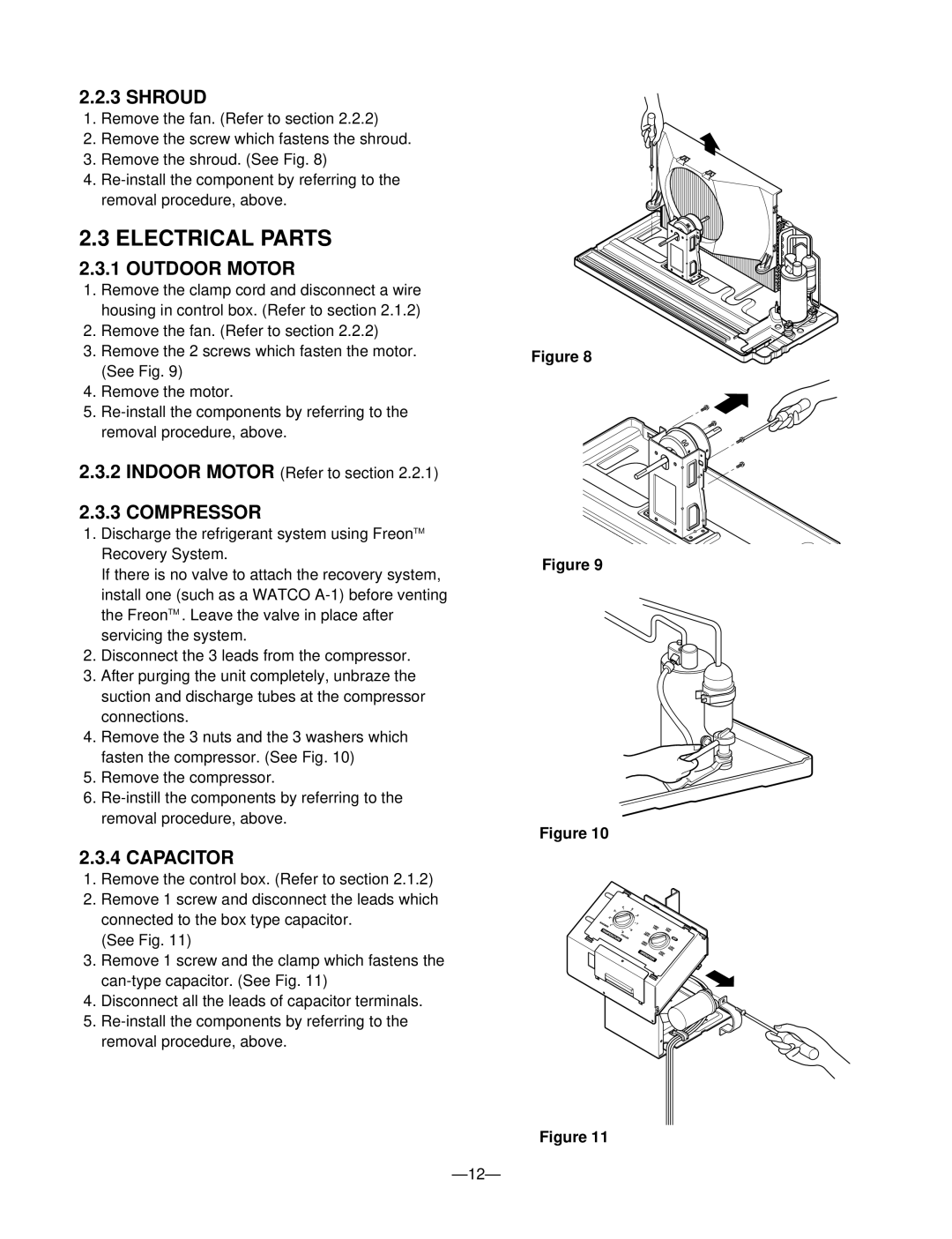 LG Electronics 230/208V service manual Electrical Parts, Shroud, Outdoor Motor, Compressor, Capacitor 