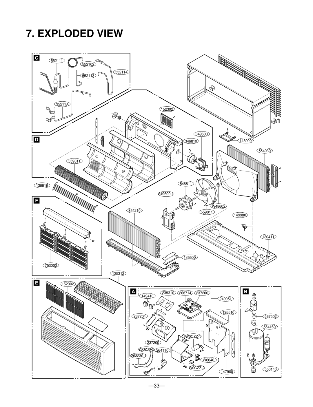 LG Electronics 230/208V service manual Exploded View 