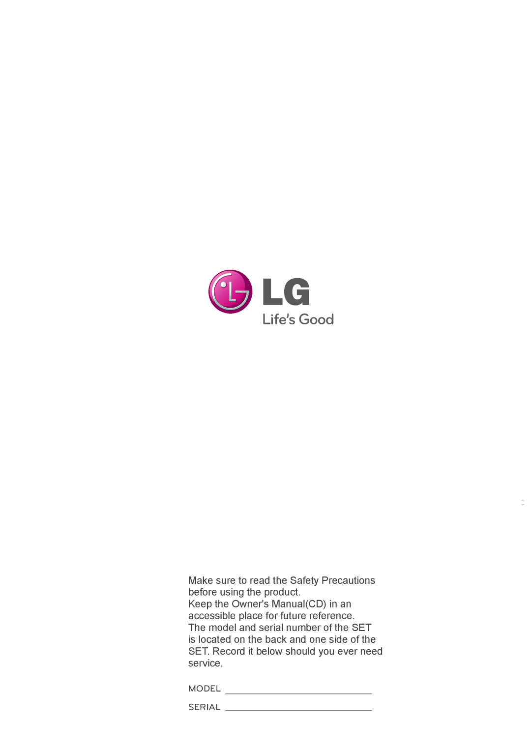 LG Electronics 23CAV42K owner manual Model Serial 