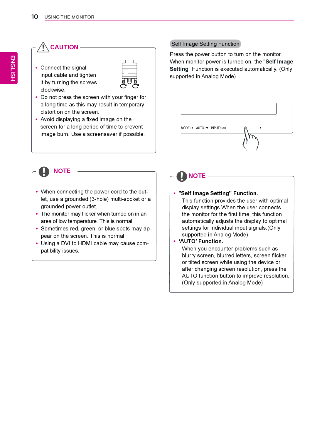 LG Electronics 23ET63V owner manual YySelf Image Setting Function 