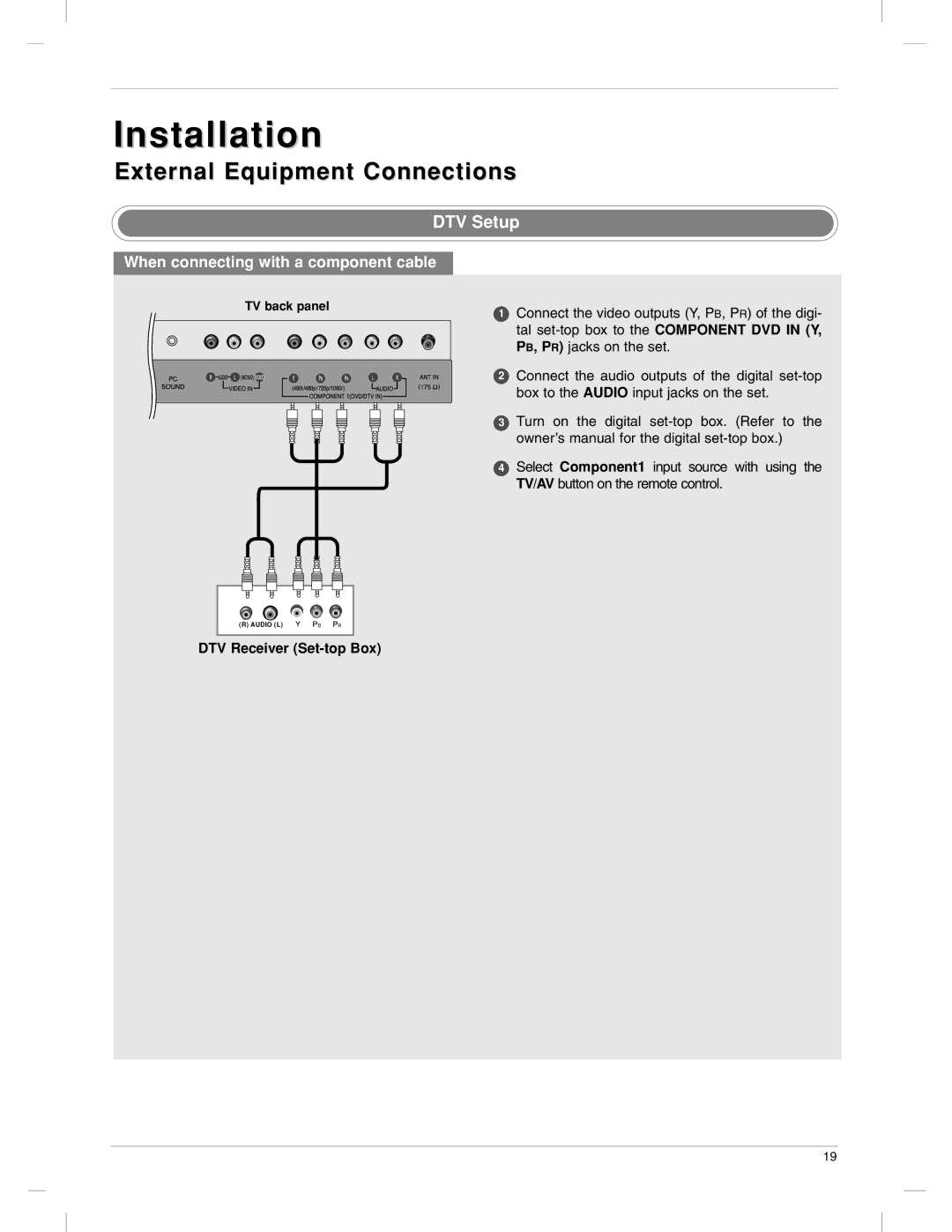 LG Electronics 23LX1RV owner manual DTV Setup, DTV Receiver Set-top Box 