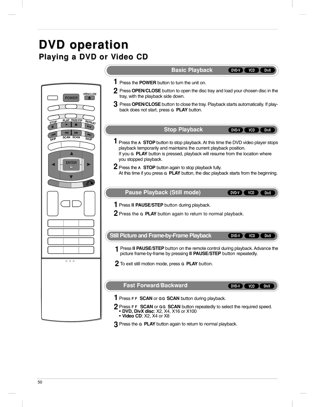 LG Electronics 23LX1RV owner manual Playing a DVD or Video CD 