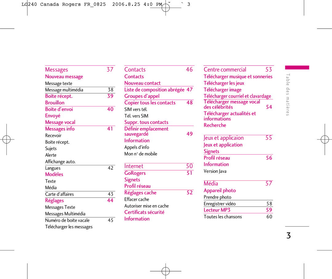 LG Electronics manual LG240 Canada Rogers FR0825 2006.8.25 40 PM ˘`3 