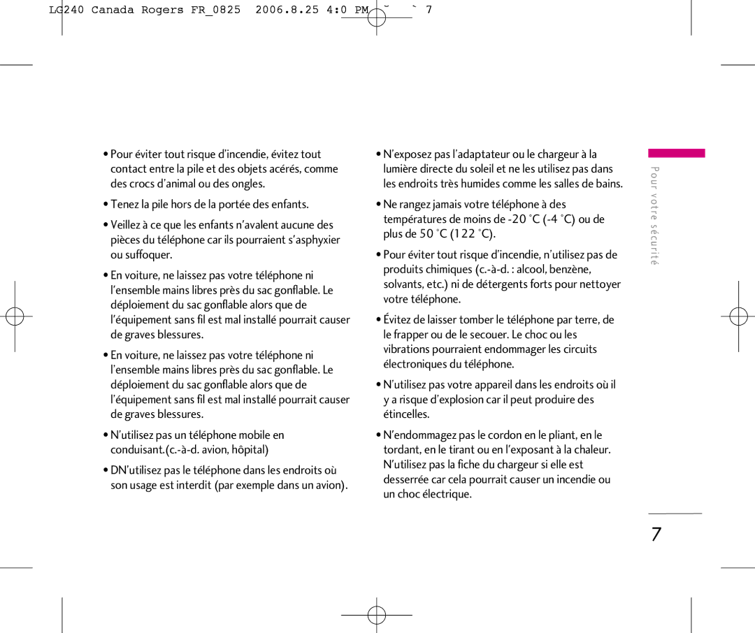 LG Electronics manual LG240 Canada Rogers FR0825 2006.8.25 40 PM ˘`7 