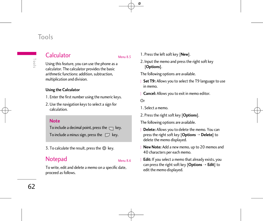 LG Electronics manual Calculator, LG240 Canada Rogers ENG0825 2006.8.25 424 PM ˘`62, Multiplication and division 