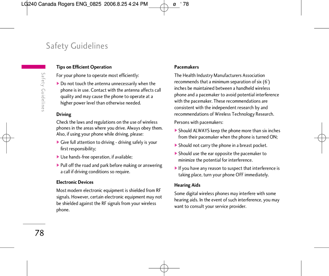 LG Electronics 240 manual Safety Guidelines 