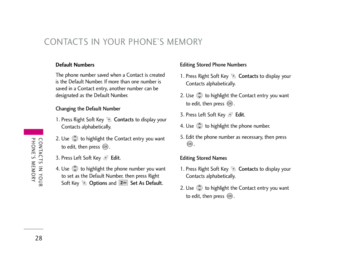 LG Electronics 245 manual Default Numbers 