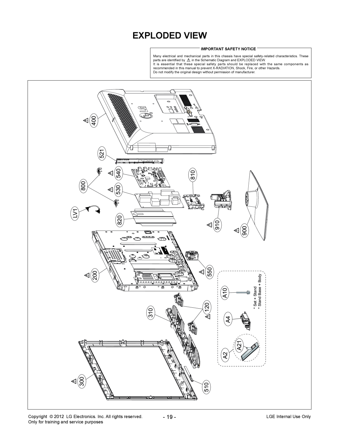 LG Electronics 26CS460T, 26CS460/460S/460T-ZA, CS26460T-ZA service manual Exploded View 