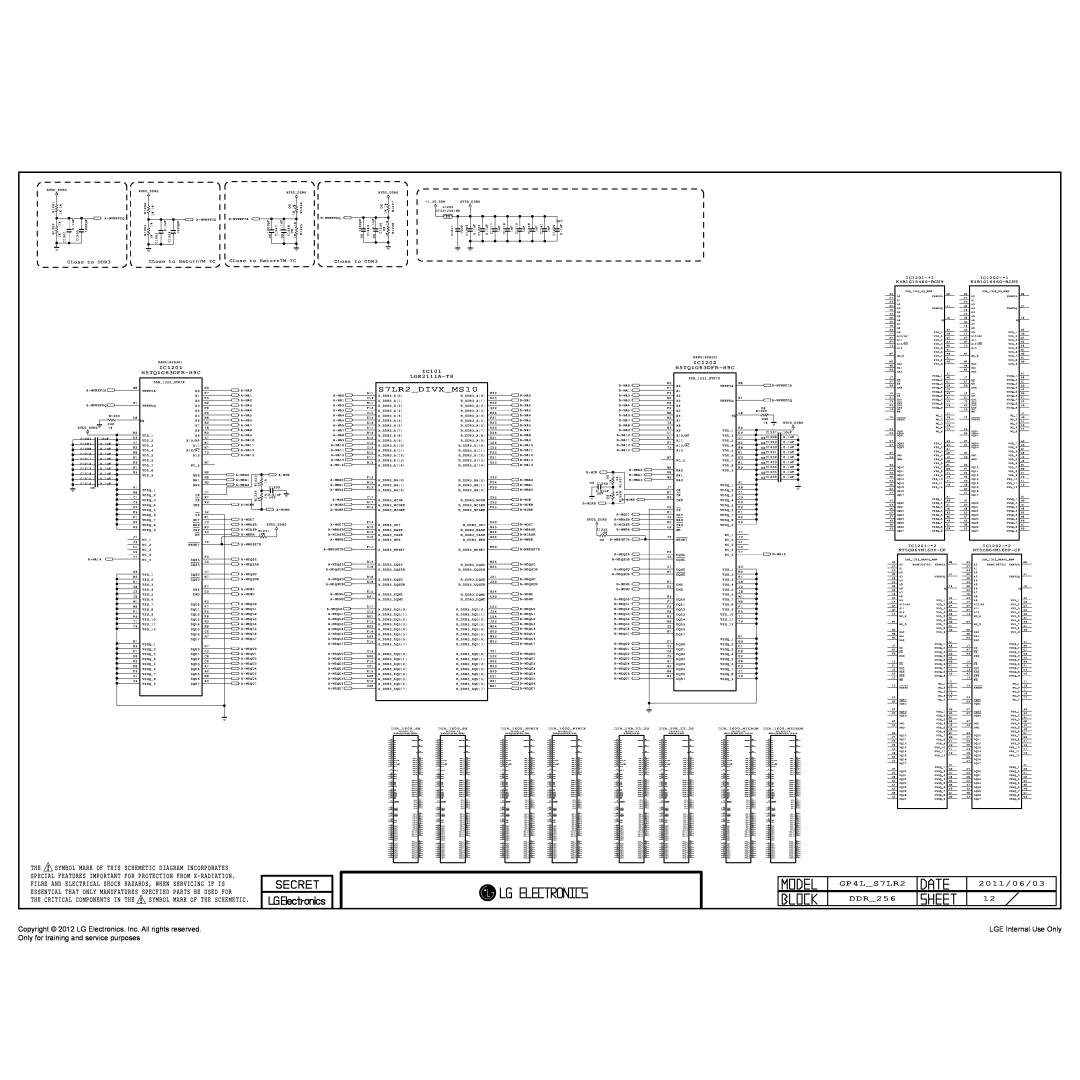 LG Electronics 26CS460T S7LR2DIVXMS10, GP4LS7LR22011/06/03 DDR25612, LGE Internal Use Only, IC1201, H5TQ1G63DFR-H9C 