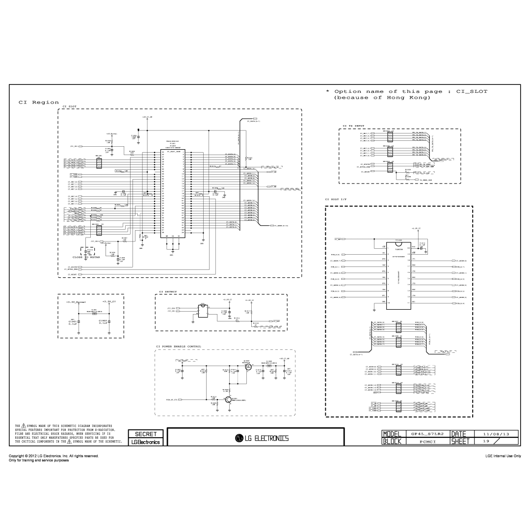 LG Electronics 26CS460/460S/460T-ZA CI Region, Option name of this page CISLOT because of Hong Kong, LGE Internal Use Only 