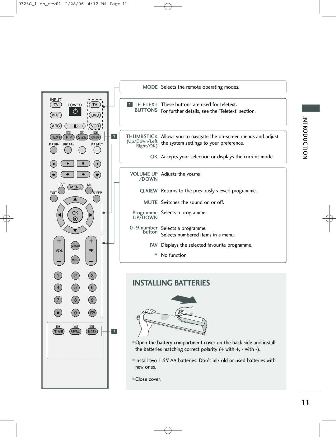 LG Electronics 42PC1RV, 26LC2R, 42PC3RV owner manual Mode Selects the remote operating modes, Close cover 