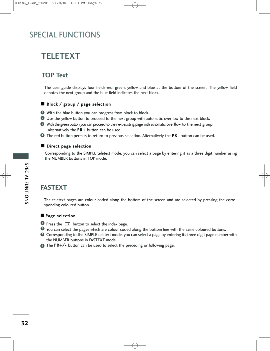 LG Electronics 42PC1RV, 26LC2R, 42PC3RV owner manual TOP Text, Fastext 