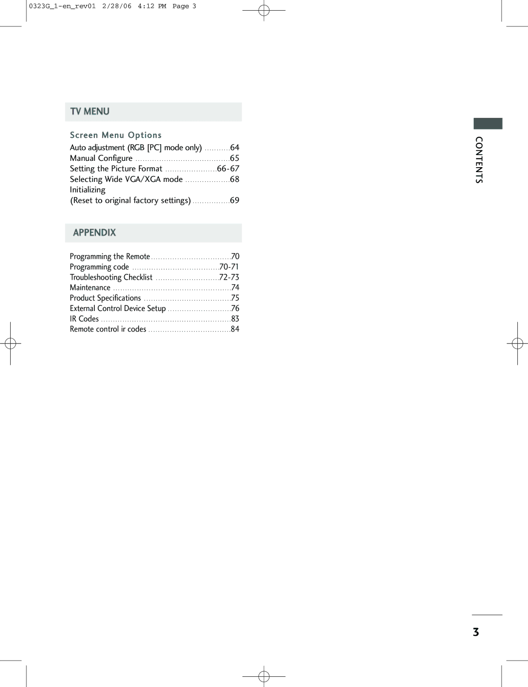 LG Electronics 42PC3RV, 26LC2R, 42PC1RV owner manual Auto adjustment RGB PC mode only, Reset to original factory settings 