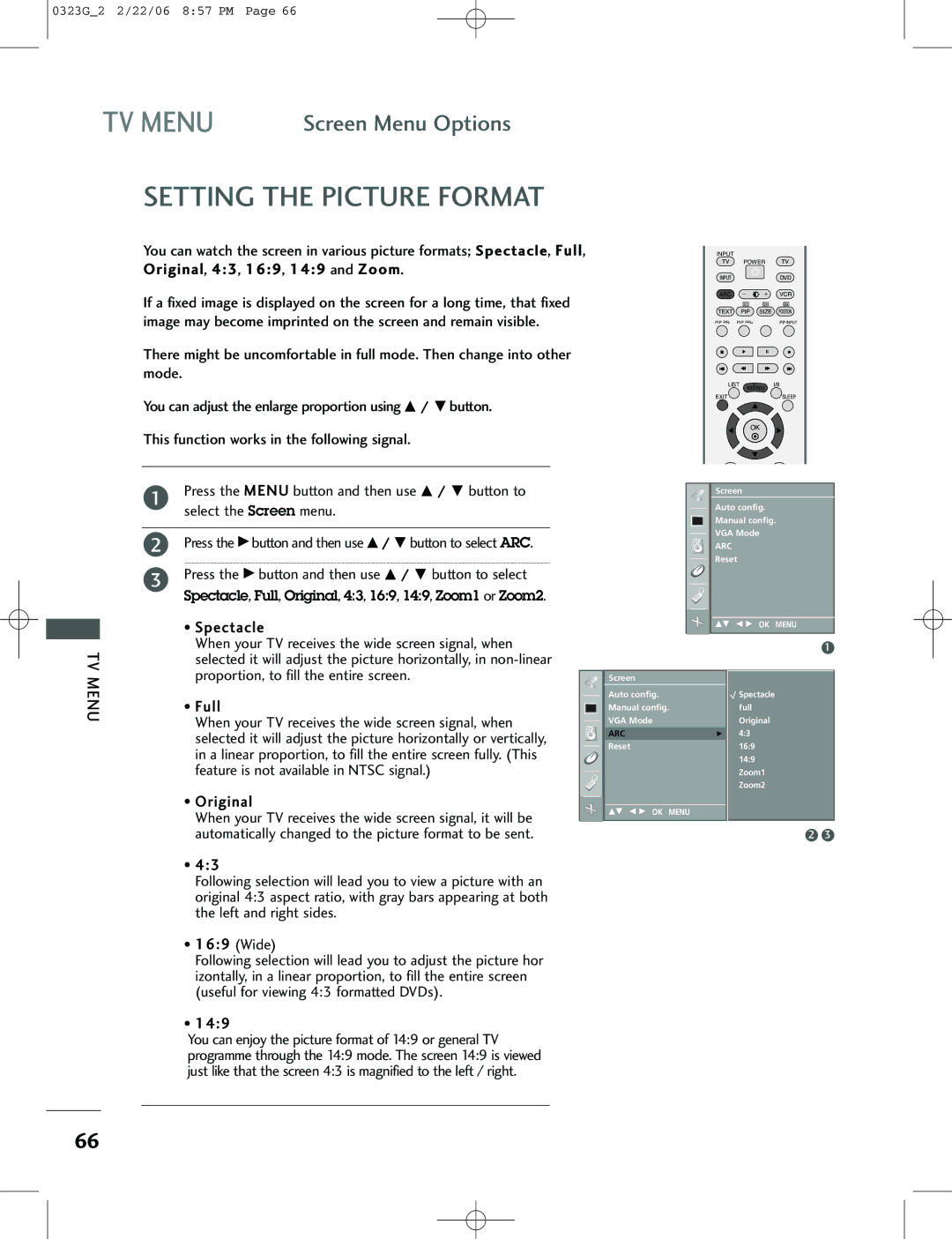 LG Electronics 42PC3RV, 26LC2R, 42PC1RV owner manual Setting the Picture Format, Original, 149 