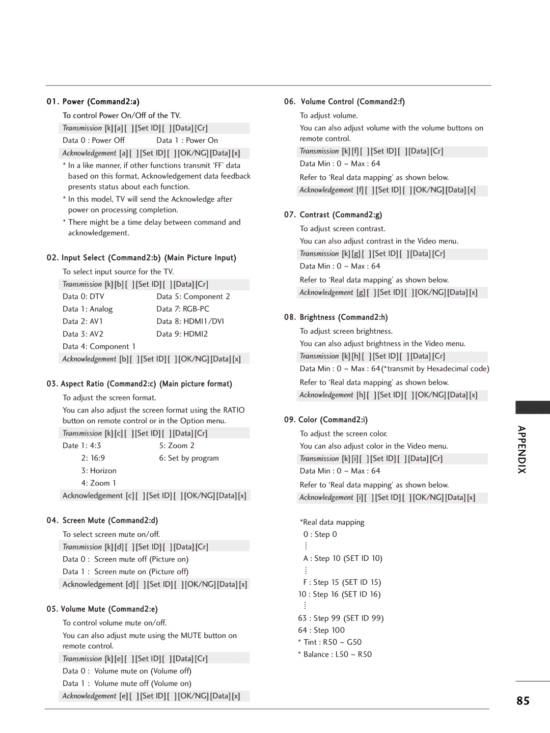 LG Electronics 26LC7D owner manual Set ID OK/NGDatax 