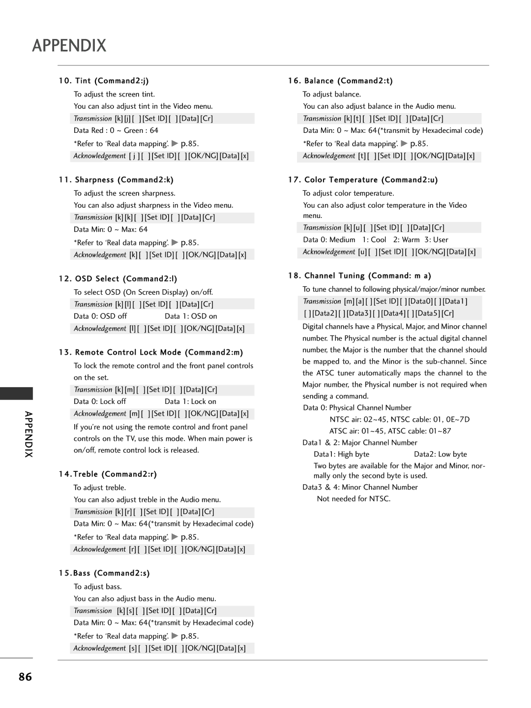 LG Electronics 26LC7D owner manual Set ID DataCr 