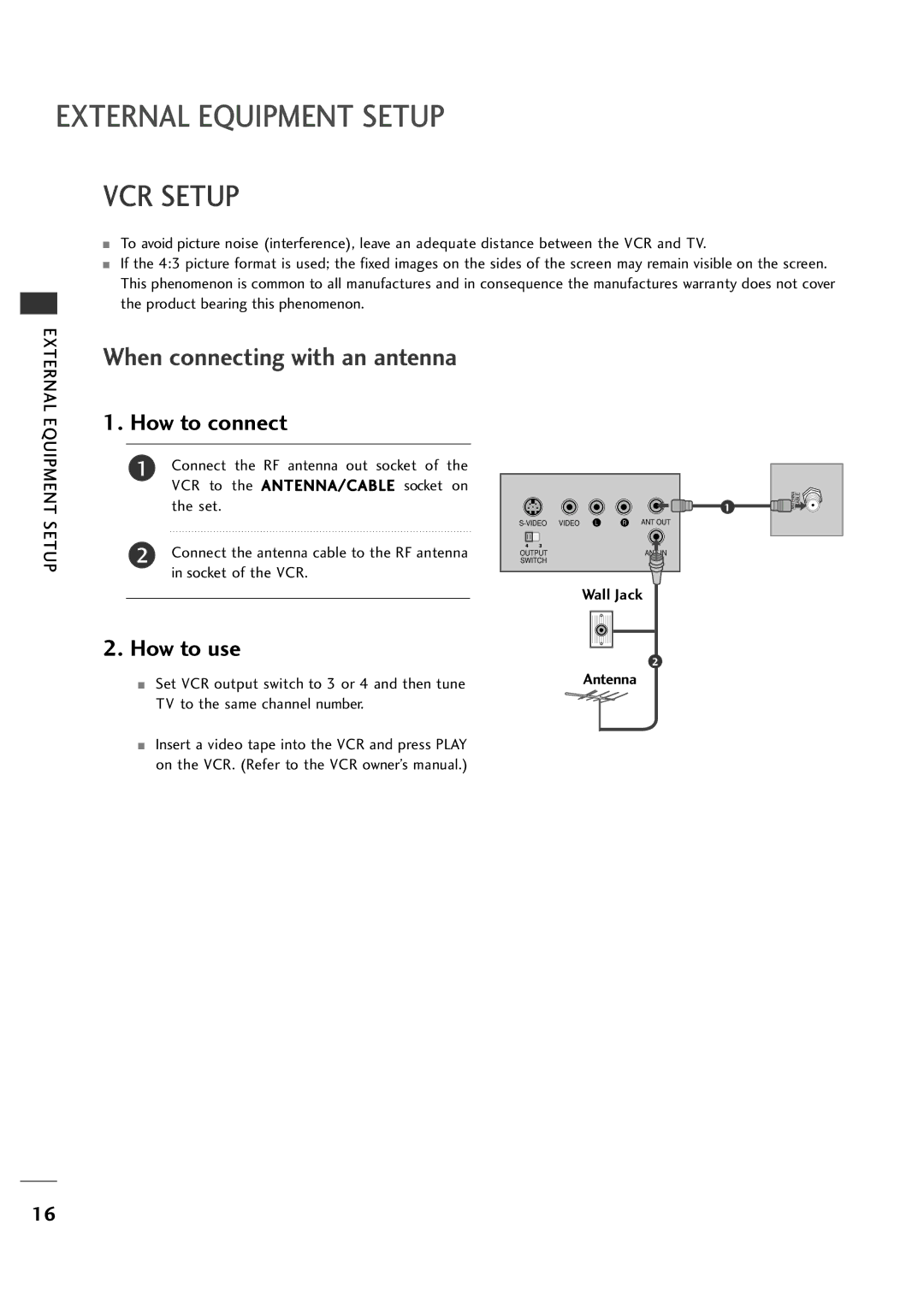 LG Electronics 26LH1DC3, 26LH1DC4, 26LH1DC5 manual VCR Setup, Product bearing this phenomenon 